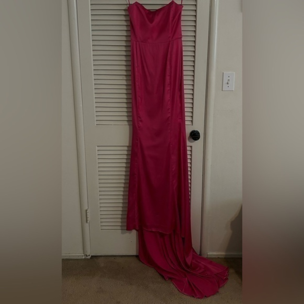 Meshki Strapless Pink Dress With A Train